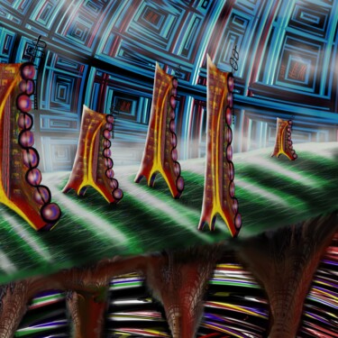 Digital Arts titled "Licht und Brücken" by Manfred Hoppe, Original Artwork, Digital Painting