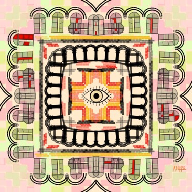 Digitale Kunst mit dem Titel "4kant Auge" von Manfred Hoppe, Original-Kunstwerk, 2D digitale Arbeit