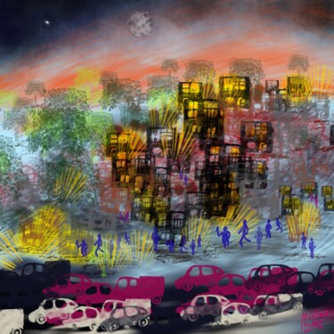 Digital Arts titled "Big Traffic" by Manfred Hoppe, Original Artwork, Digital Painting