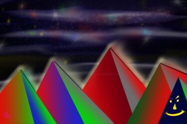 Digital Arts titled "Pyramiden für jeder…" by Manfred Hoppe, Original Artwork, Digital Painting