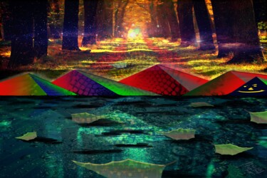 Digitale Kunst mit dem Titel "Herbstlicht" von Manfred Hoppe, Original-Kunstwerk, Digitale Malerei