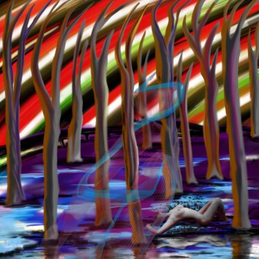 Digitale Kunst mit dem Titel "Schlecht verhüllt" von Manfred Hoppe, Original-Kunstwerk, Digitale Malerei