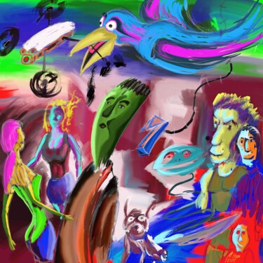 Arte digitale intitolato "Flugmesse" da Manfred Hoppe, Opera d'arte originale, Pittura digitale