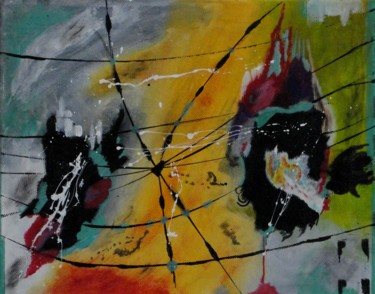 Malerei mit dem Titel "Spider web" von Manfred Ruehrich, Original-Kunstwerk, Acryl
