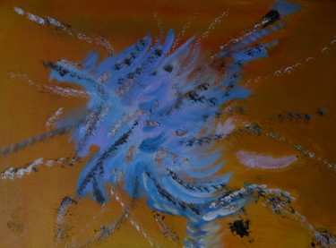 Malerei mit dem Titel "Blue Emotion" von Manfred Ruehrich, Original-Kunstwerk, Acryl