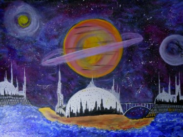 Painting titled "Universe" by Manfred Ruehrich, Original Artwork, Acrylic