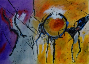 Malerei mit dem Titel "Eye of wisdom" von Manfred Ruehrich, Original-Kunstwerk, Acryl