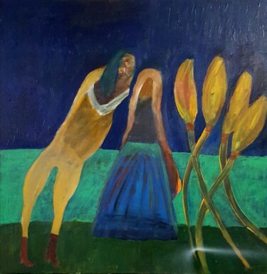 Painting titled "La danza dei fiori" by Mangani', Original Artwork