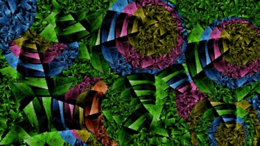 Arts numériques intitulée "Sbandieratore verde…" par Mangani', Œuvre d'art originale
