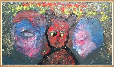 Pittura intitolato "The aliens who gave…" da Mangani', Opera d'arte originale, Acrilico