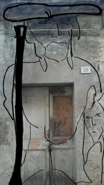 Digitale Kunst mit dem Titel "Guardiano del Muro…" von Mangani', Original-Kunstwerk, Fotomontage