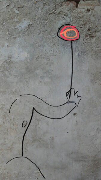 Digital Arts titled "Wall Flower Baloon" by Mangani', Original Artwork, Photo Montage