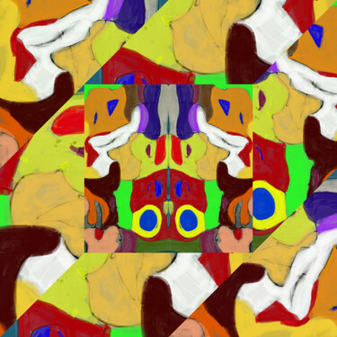 Digital Arts titled "Cow skull wall" by Mangani', Original Artwork, Photo Montage