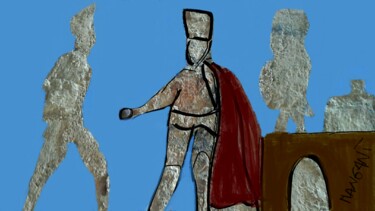 Arte digitale intitolato "Il mantello rosso" da Mangani', Opera d'arte originale, Fotomontaggio