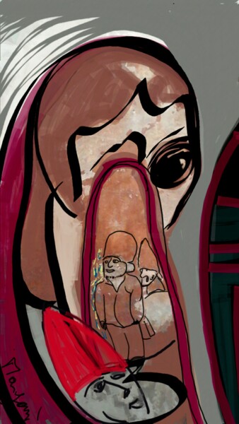 Arte digitale intitolato "La baguette degli g…" da Mangani', Opera d'arte originale, Pittura digitale