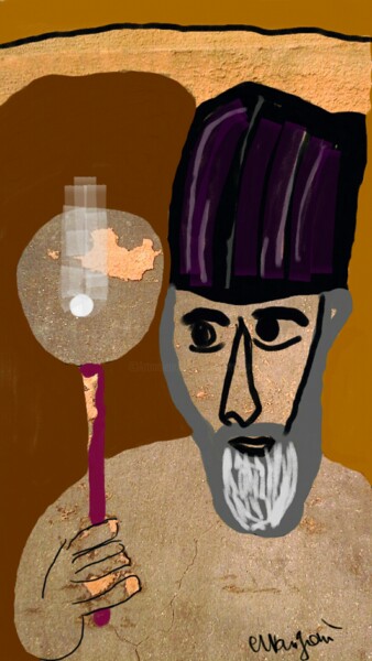 Grafika cyfrowa / sztuka generowana cyfrowo zatytułowany „Il monaco e la Come…” autorstwa Mangani', Oryginalna praca, Malars…