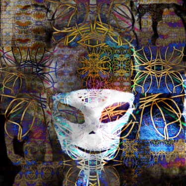 Artes digitais intitulada "White Ghost Net Art…" por Mangani', Obras de arte originais, Pintura digital