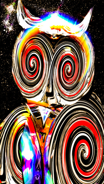 Digital Arts titled "Bubo bubo, il gufo…" by Mangani', Original Artwork, Digital Painting