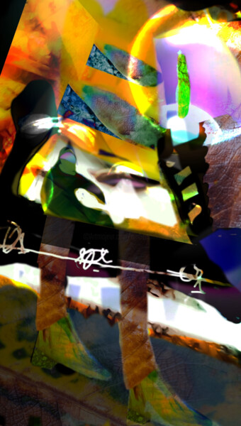 Grafika cyfrowa / sztuka generowana cyfrowo zatytułowany „Primi passi alieni” autorstwa Mangani', Oryginalna praca, Malarstw…