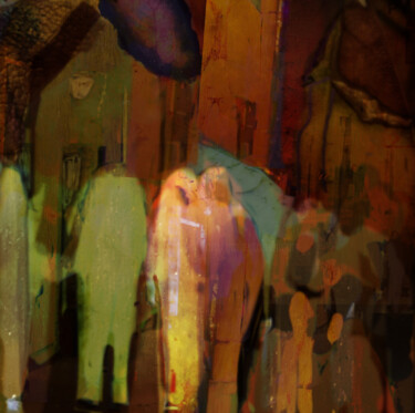 Arte digitale intitolato "Studentesse in via…" da Mangani', Opera d'arte originale, Pittura digitale