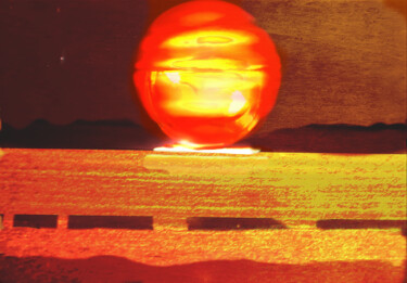 Arte digitale intitolato "Il Sole sull'Adriat…" da Mangani', Opera d'arte originale, Pittura digitale