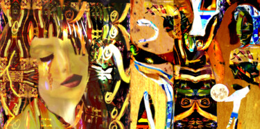 Arts numériques intitulée "La lacrima nel fiume" par Mangani', Œuvre d'art originale, Peinture numérique