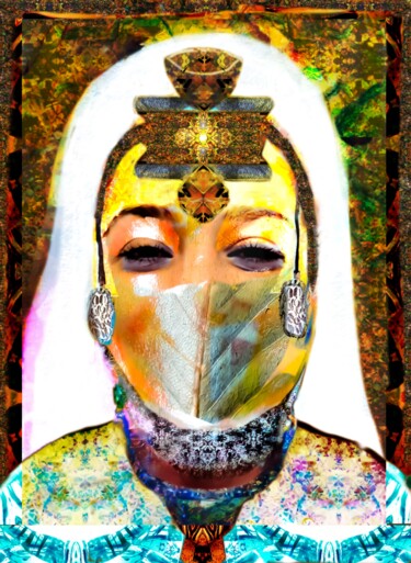 Arte digitale intitolato "La sposa venuta dal…" da Mangani', Opera d'arte originale, Pittura digitale