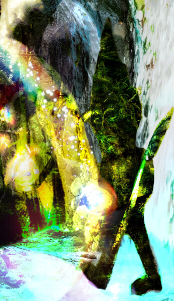 Arts numériques intitulée "Le cascate perdute…" par Mangani', Œuvre d'art originale, Peinture numérique