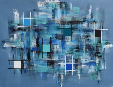「Séquence Bleu」というタイトルの絵画 Pascal Mangeotによって, オリジナルのアートワーク, アクリル