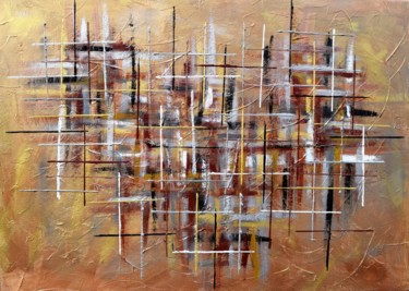 Peinture intitulée "Métallic" par Pascal Mangeot, Œuvre d'art originale, Acrylique