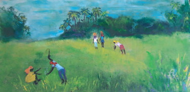 Pintura titulada "Ayiti #8 : Rizières…" por Mango Park, Obra de arte original, Acrílico