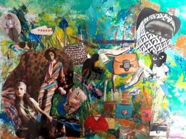 Collages intitulée "Chanel, Gucci, Vers…" par Mango Park, Œuvre d'art originale, Collages