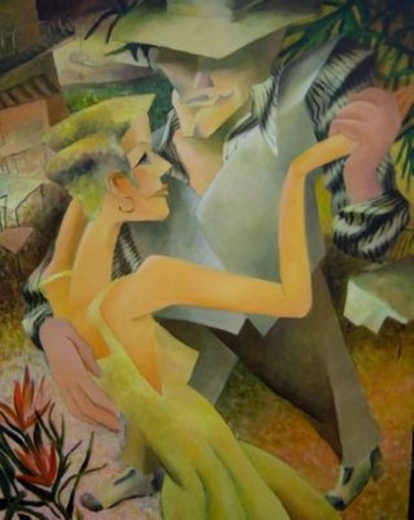 Malerei mit dem Titel "TANGO-BRAUTSCHAU-so…" von Aivars Mangulis, Original-Kunstwerk, Öl