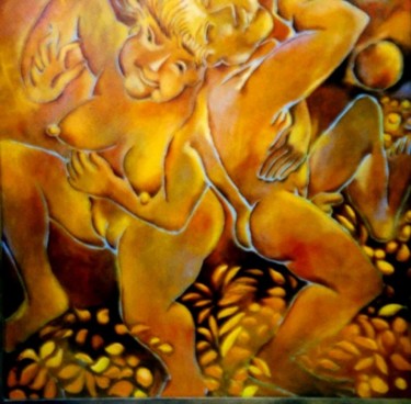 Malerei mit dem Titel "SONNENWENDE" von Aivars Mangulis, Original-Kunstwerk, Öl