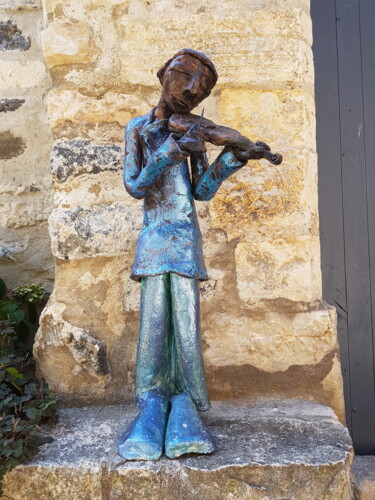 Sculpture intitulée "Un petit air mélanc…" par Tiny Morel, Œuvre d'art originale, Terre cuite