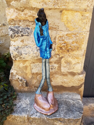 Sculpture intitulée "Mais non je ne mani…" par Tiny Morel, Œuvre d'art originale, Terre cuite