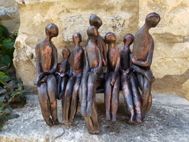 Sculpture titled "Il est passé par ici" by Tiny Morel, Original Artwork, Terra cotta