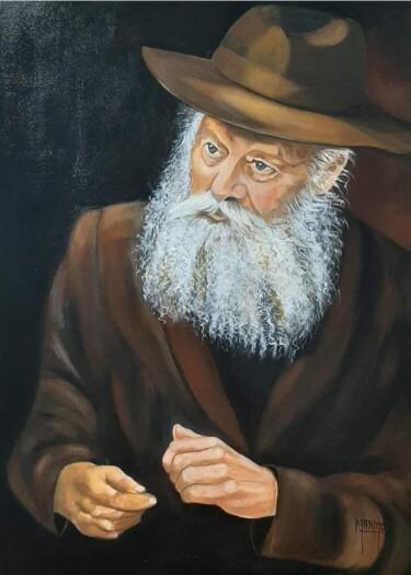 Malarstwo zatytułowany „Le Rabbi de Loubavi…” autorstwa Manino, Oryginalna praca, Olej