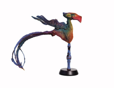 Скульптура под названием "Star bird" - Мария Кужелевич (Manitoart), Подлинное произведение искусства, Дерево
