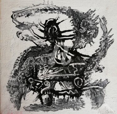 Peinture intitulée "Chariot d'esprits" par Manitoba, Œuvre d'art originale, Acrylique