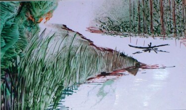 Pittura intitolato "forrest resort" da Manjiri Joshi, Opera d'arte originale