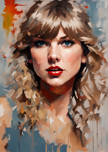 Grafika cyfrowa / sztuka generowana cyfrowo zatytułowany „Taylor Swift” autorstwa Mankdhani, Oryginalna praca, Obraz generow…