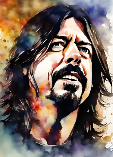 Digital Arts titled "Dave Grohl" by Mankdhani, Original Artwork, AI generated image