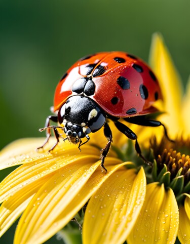 Fotografie mit dem Titel "Ladybug Tales on a…" von Mankdhani, Original-Kunstwerk, Digitale Fotografie
