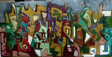 Peinture intitulée ""Construction de Ma…" par Frédérique Manley, Œuvre d'art originale, Huile