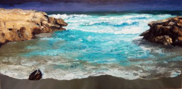 Painting titled "Mare d'inverno 2" by Annadora Mingiano, Original Artwork, Oil