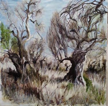 Painting titled "Xylella 1" by Annadora Mingiano, Original Artwork, Oil