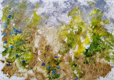 Pittura intitolato "Campi fioriti 3" da Annadora Mingiano, Opera d'arte originale, Olio