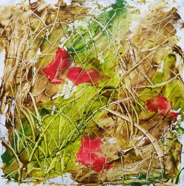 Pittura intitolato "Campo fiorito 1" da Annadora Mingiano, Opera d'arte originale, Olio
