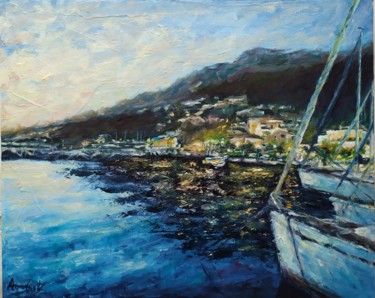Pintura intitulada "Ormeggio in porto 2" por Annadora Mingiano, Obras de arte originais, Óleo